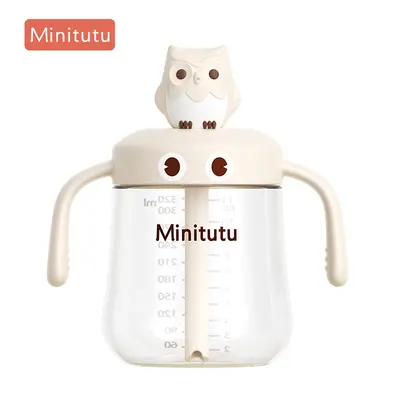 Minitutu Kinder-Wasserbecher Babyflasche PP Milchbecher Cartoon-Eule Form Baby-Lernbecher stoßfest Großhandel