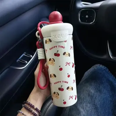 Kadınlar için ev tipi 316 paslanmaz çelik su bardağı, yüzen özellikli şık görünümlü yalıtımlı bardak, saplı öğrenci pipetli bardak, büyük kapasiteli bardak - 11