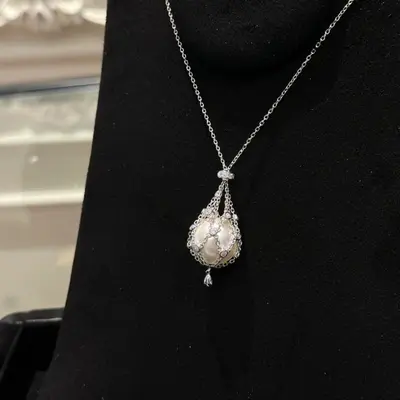 Kolye, inci detaylı, çıkarılabilir zincir, kadın - 4
