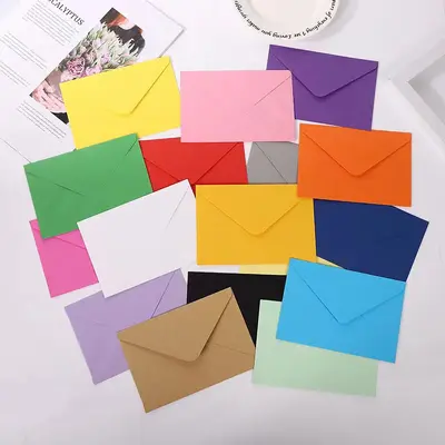 Solid Color Kraft Paper Envelopes, Colored Dual-Layer Paper, Black Card Red Packet Envelop