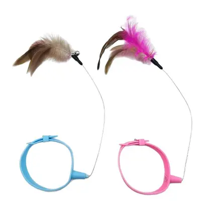 Adjustable Cat Toy Collar with Feather Bell, Self-Play - 6