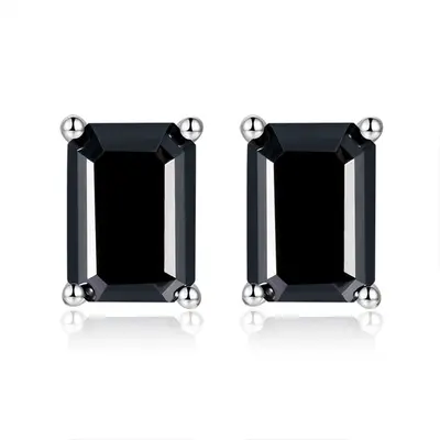Small Octagonal 1 Carat Moissanite Earrings, S925 Silver - 9