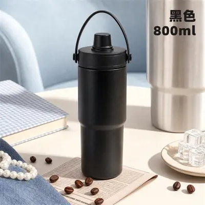 Double-Drink Straw Insulated Bottle, 304 Stainless Steel, Large Capacity Water Bottle - 10