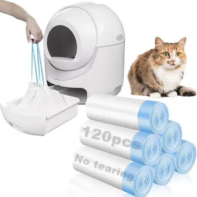 Büzgülü Plastik Kedi Kumu Torbası, Tek Kullanımlık Kedi Kum Kabı İçliği