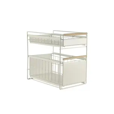 Kitchen Cabinet with Drawers Double-Layer Under-Sink Shelf