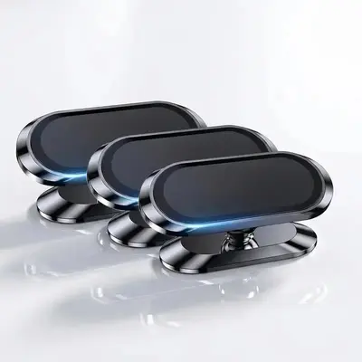 Strong Magnetic Car Phone Holder, Metal Adhesive Mount, Rotatable