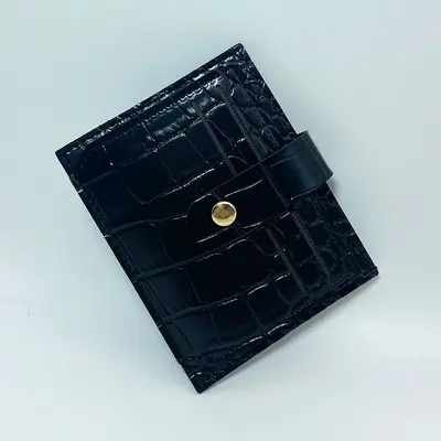 Ultra-Slim Women's Card Holder, Multi-Slot, Crocodile Pattern - 11
