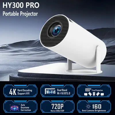 Cross-border Direct Sales HY300 PRO Projector 4K Ultra Sharp Image Quality Portable Home Theater Office Projector