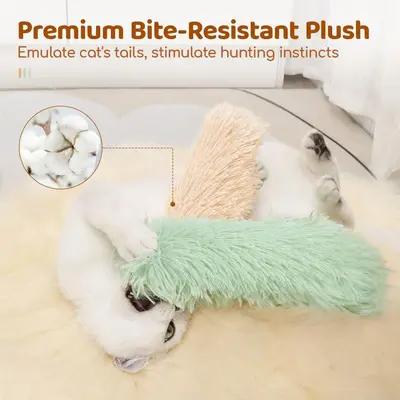 Plush Cat Toy with Catnip, Interactive Sleeping Pillow - 4