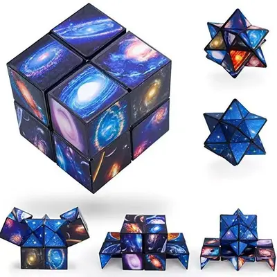 Yıldızlı Gökyüzü 2'si 1 Arada 3D Rubik Küpü, Manyetik Geometri Bulmaca