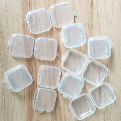 Depolama balık oltası ilaç boş kutu küçük kutu yüksek şeffaf plastik küçük kare kutu su elmas kulak tıkacı kutusu yeni malzeme şeffaf mücevher kutusu - 7
