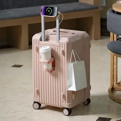 Wheeled 30/70 Split Trolley Suitcase with Combination Lock, Durable - 9
