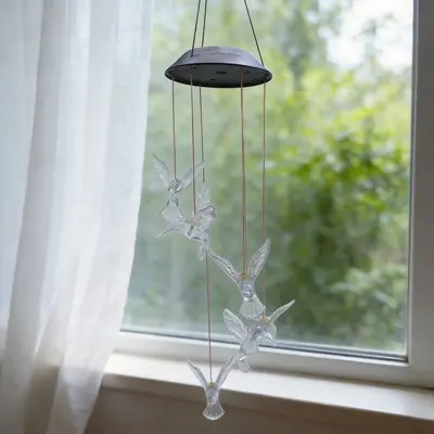 Solar-Libellen-Windglocken-Gartenleuchte, wasserdicht, für Außenbereich - 8