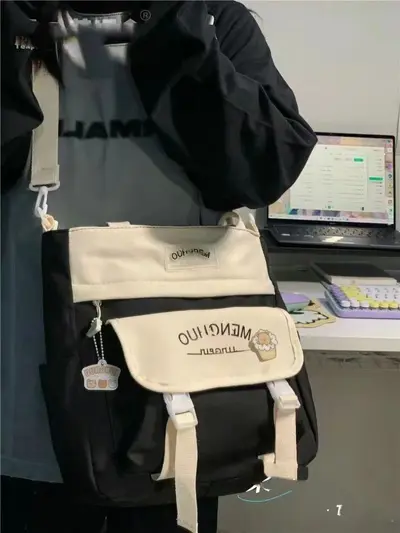 ins çok yönlü tiki tarzı crossbody çanta ders çantası büyük kapasiteli tote çanta omuz çantası kız öğrenci sınıf iş elbisesi çantası