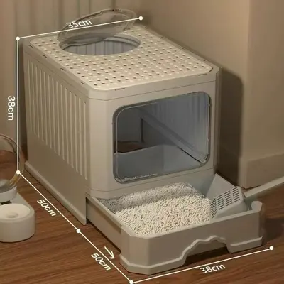 Enclosed Extra Large Cat Litter Box, Odor Control, Top Entry