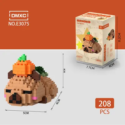LEGO mikro parçacık yapı taşları ile uyumlu bebek Capibala küçük kapibara eğitici montaj çocuk oyuncakları Çocuk Günü hediyesi
