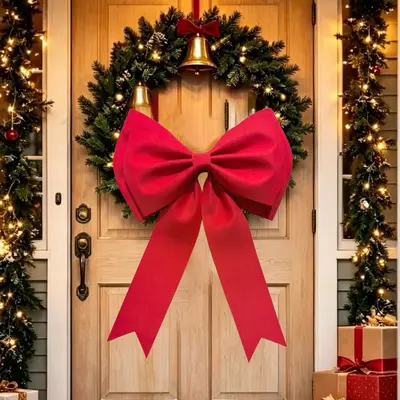 Oversized Red Bow, EVA Christmas Party and Window Decoration