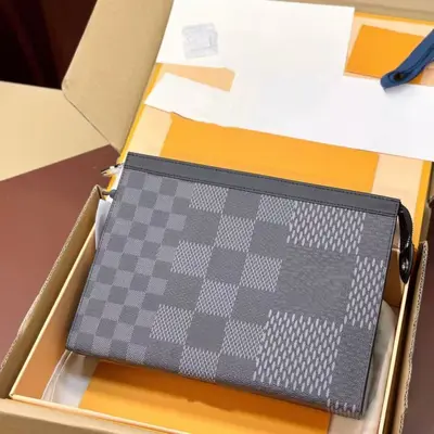 Erkek Gerçek Deri El Çantası Sığır Derisi Klasik Çiçek Desenli Tuvalet Çantası - 9