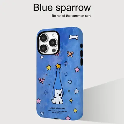 Mavi yıldız desen iPhone 17 kılıfı Apple 17 Pro Max film koruma