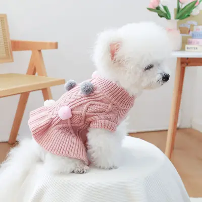 PTECIRCLE Dog and Cat Clothing Wool Skirt