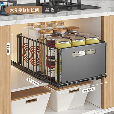 Çekilebilir mutfak depolama rafı ve baharat organizer - 8