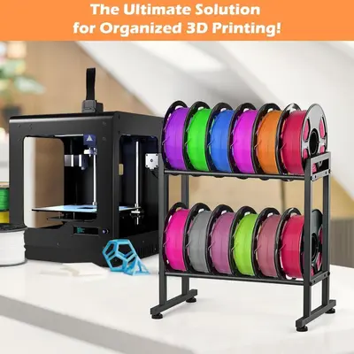 Masaüstü 3D yazıcı için iki katmanlı metal filament makara standı