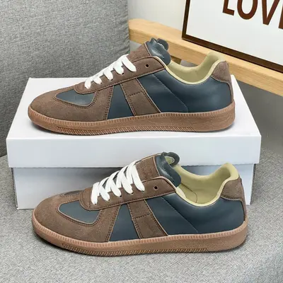 Herren Retro-Lederschuhe, echtes Leder, niedriger Schaft - 1