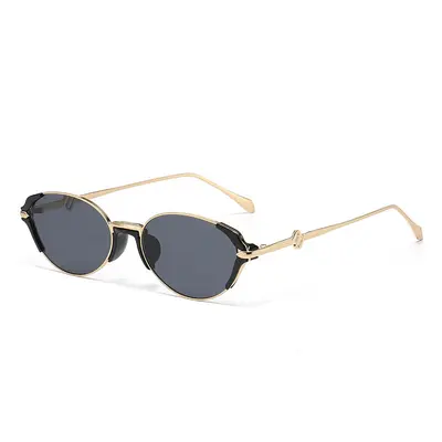 Small Brown Narrow Oval Polarized Sunglasses for Women, Retro Style - 8