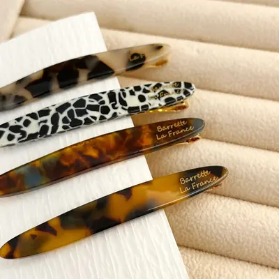 Minimalist Acetate Side Hair Clip, Korean Style
