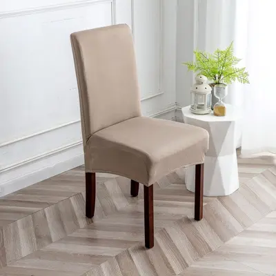 Milk silk elastic chair cover dust-proof and stain-resistant home chair protective cover manufacturer wholesale solid color chair cover - 10