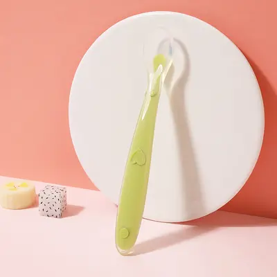 Hamile ve bebek ürünleri bebek yumuşak kafalı silikon gıda takviyesi kaşığı gıda sınıfı bebek pirinç gevreği püresi kaşığı çocuk besleme sofra takımı - 13