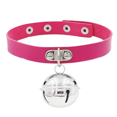 PU-Leder-Halskette, Choker mit Glöckchenanhänger - 8