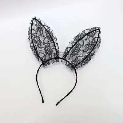 Lace Bunny Ears Headband, Vibrant Hair Clip for Women