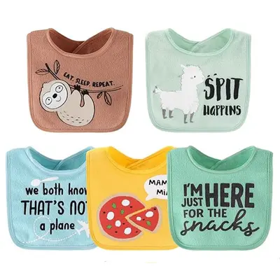 Baby Cotton Towel Bib, U-Shaped, Double-Layer Waterproof