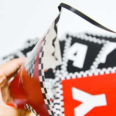 F1 Racing Theme Birthday Pull Flag, Black and White Checkered, Fishtail