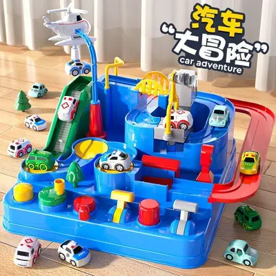 Children's car adventure track toy for ages 3-4