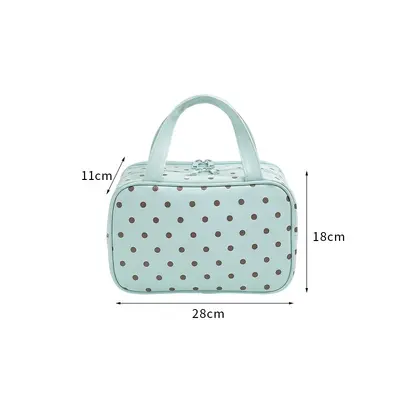 Polka Dot Large Capacity Portable Makeup Bag, Waterproof - 6
