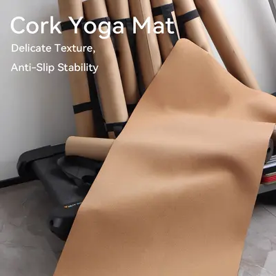 Natural cork rubber yoga mat, 4.5mm, non-slip, extra wide - 7