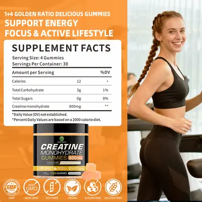 亚马逊TK热销提取物酸软creatine monohydrate gummies健身运动