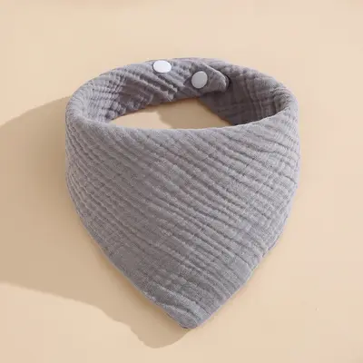 Baby Triangle Drool Bib, Four-Layer Cotton Gauze - 7
