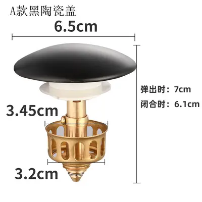 Pop-Up Basin Drain Stopper, Stainless Steel - 12