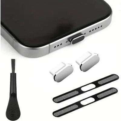 Telefon Toz Koruma Tıpası Seti USB C Toz Koruma Tıpası iPhone 15 / 16 için Toz Koruma Temizleme Seti