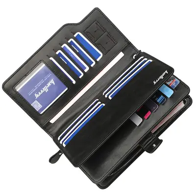 Baellerry New Model Wallet Men's Korean Version Business Zipper Tri-fold Clutch Bag Large Capacity Money Clip - 4