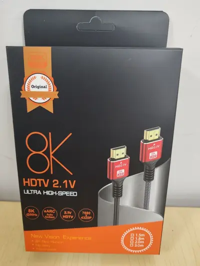 HDMI 8K Cable Version 2.1 for Monitors, TVs and Set-Top Boxes - 8