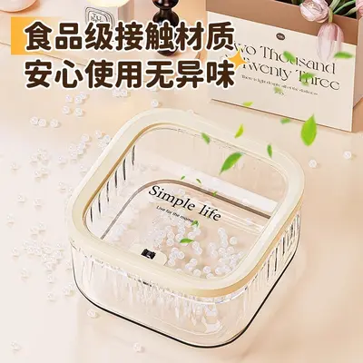 Desktop cosmetics storage box, transparent with lid - 2