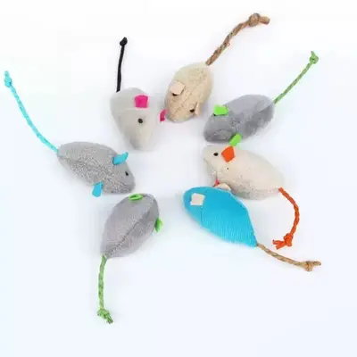 Realistic Plush Catnip Mice Cat Toys, 3-Piece Set, Bite-Resistant - 5