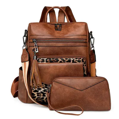 Grenzüberschreitender PU Damen Winter neu Europa und Amerika Retro vielseitiger Rucksack Damen hochwertig zweifarbiger Quasten Rucksack Großhandel