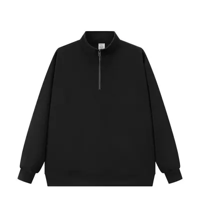 320 g dik yaka yarım fermuarlı sweatshirt, bol kesim, unisex - 10