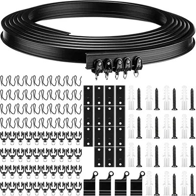Bükülebilir Kavisli Perde Rayı, 1-5 Metre, Aksesuarlar Dahil - 7