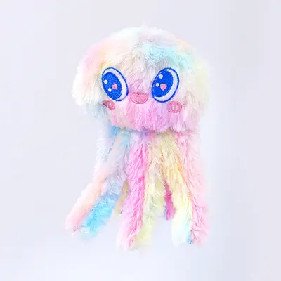 Plush Jellyfish Dog Toy with Squeaker, Chew-Resistant, for Small Dogs - 6
